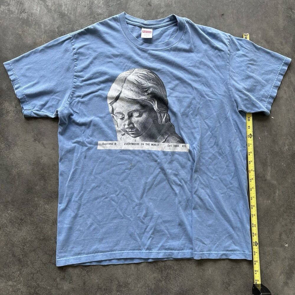Size L - Supreme Everywhere Tee Shirt Blue FW20 Dusty Light Royal USED SHIP ASAP